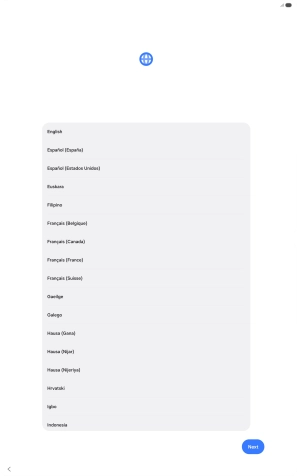 Press the required language.