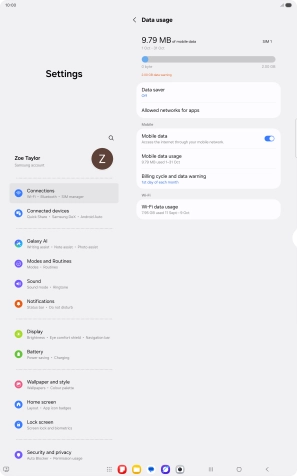 The total data usage is displayed.
