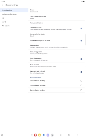 Press the required email account.