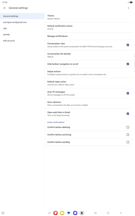 Press the required email account.