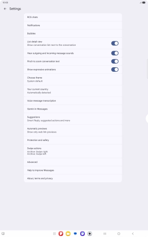 Press Gemini in Messages.