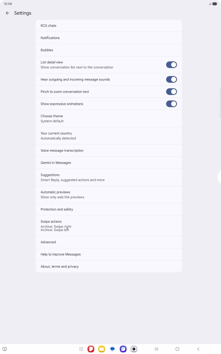Press Gemini in Messages.