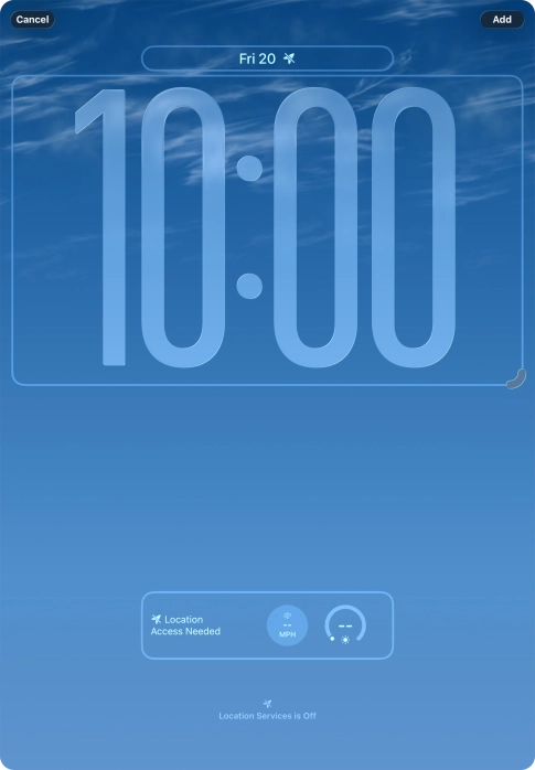 To customise the way the lock screen date is displayed, press the date widget and follow the instructions on the screen to select the required widget display mode.