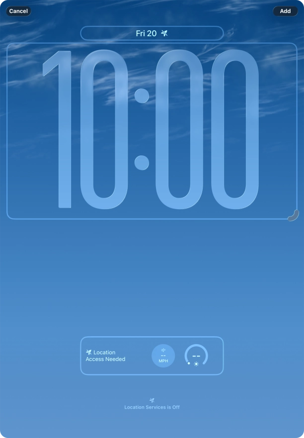 To customise the way the lock screen date is displayed, press the date widget and follow the instructions on the screen to select the required widget display mode.