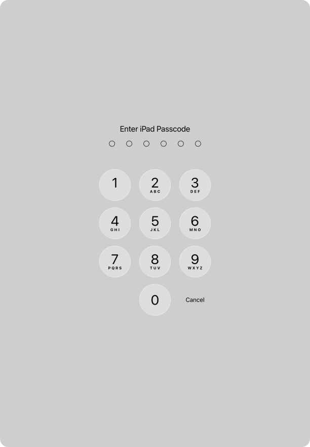 Use the lock code you created.