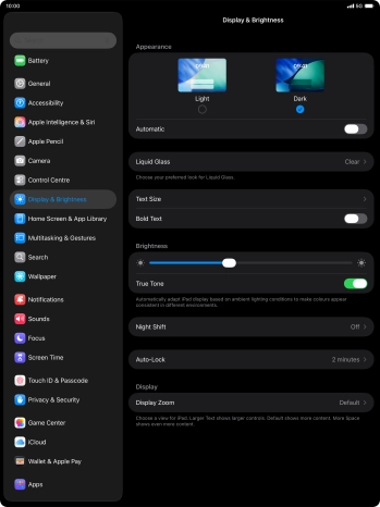 Press the indicator next to 