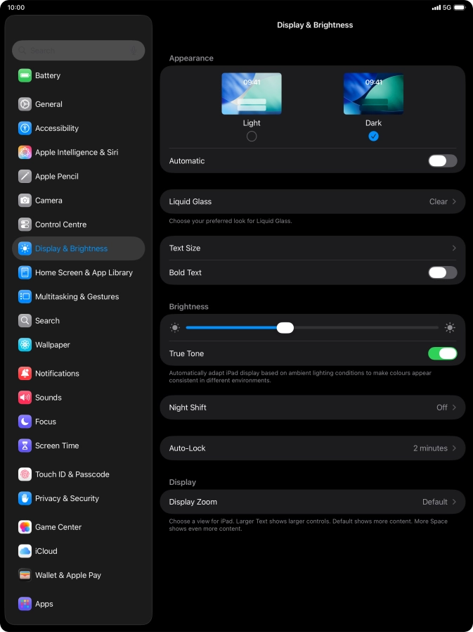 Press the indicator next to 