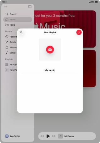 Press the confirm icon.