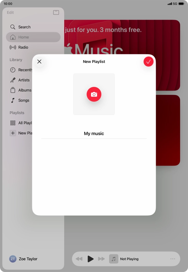 Press the confirm icon.