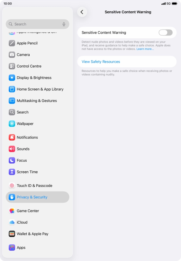 Press the indicator next to 