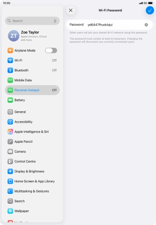 Press the confirm icon.