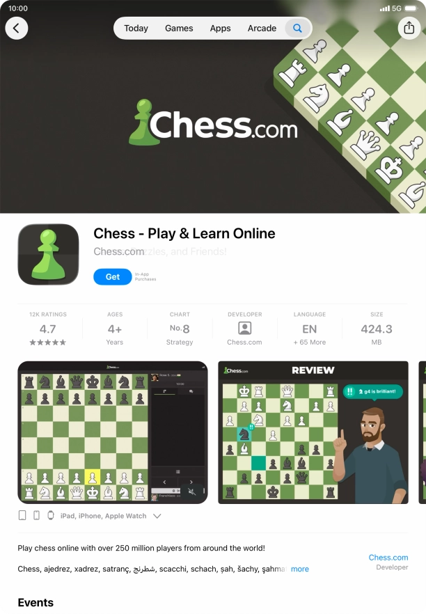 Press Get and follow the instructions on the screen to install the app.