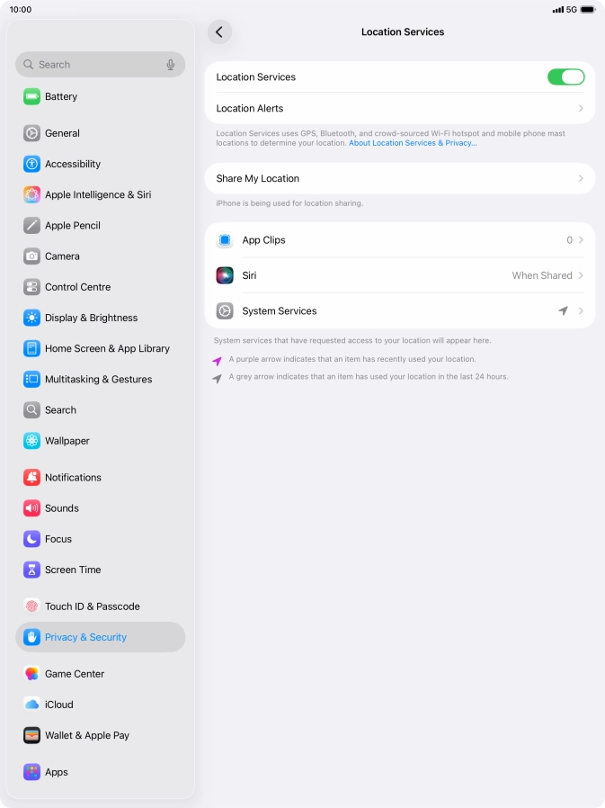 Press the required app.