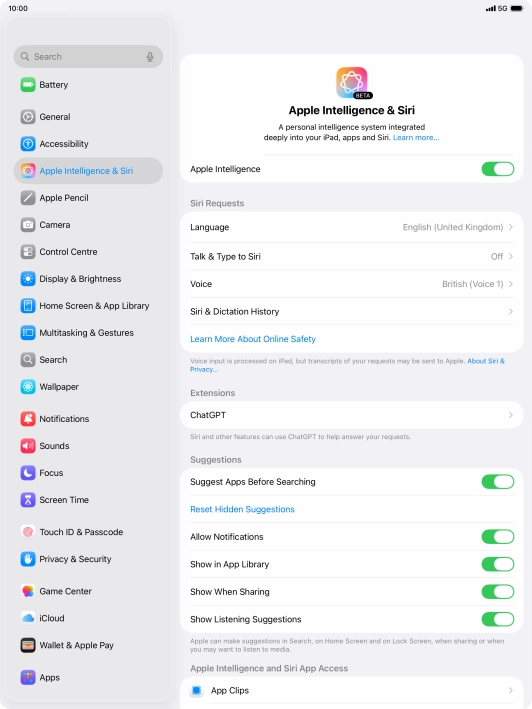 Press the indicator next to 