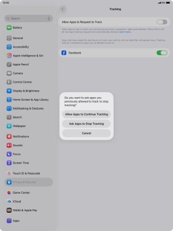 If you turn off the function, press the required setting.