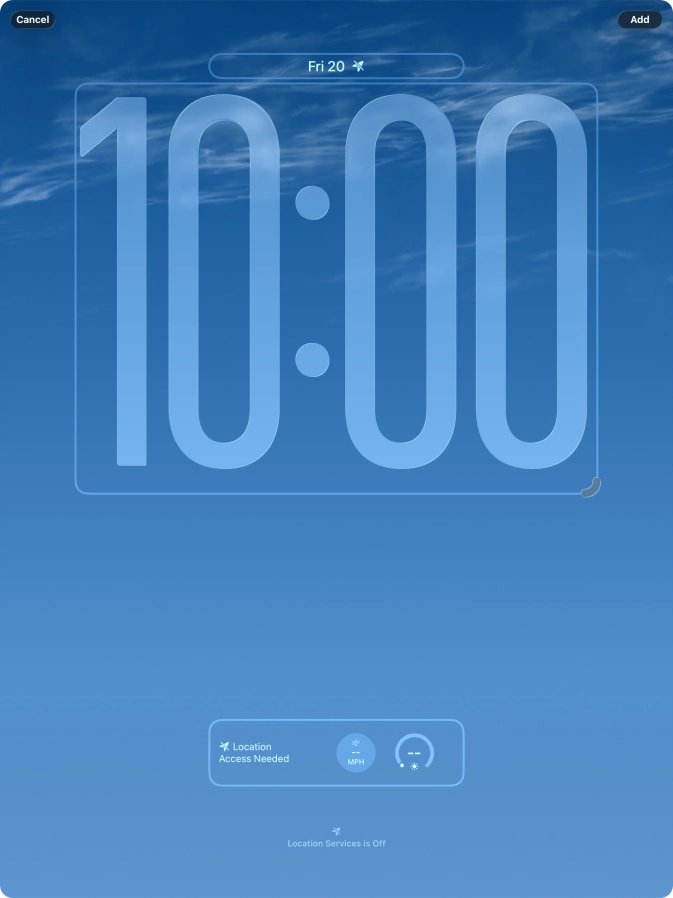 To customise the way the lock screen date is displayed, press the date widget and follow the instructions on the screen to select the required widget display mode.