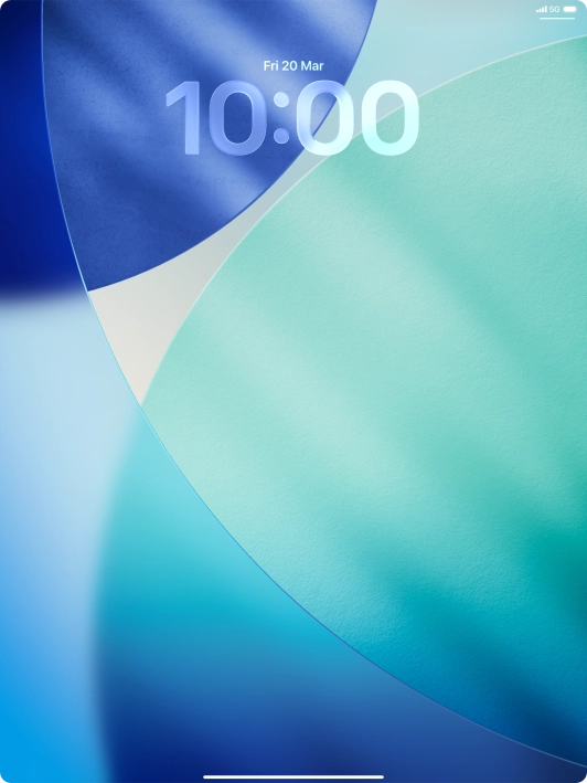 Press and hold anywhere on the lock screen.