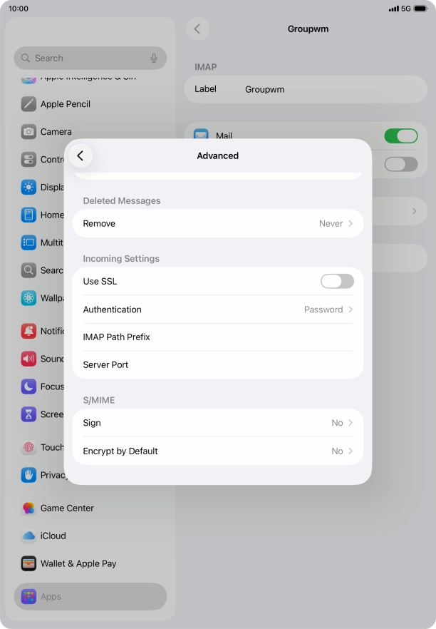 Press the indicator next to 