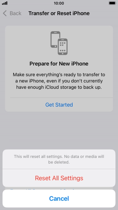 Press Reset All Settings.