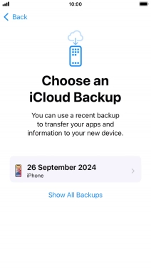 Press the required backup and your phone restores the content of the selected backup. Subsequently, follow the instructions on the screen to set up your phone and prepare it for use.