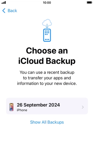 Press the required backup and your phone restores the content of the selected backup. Subsequently, follow the instructions on the screen to set up your phone and prepare it for use.