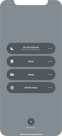 Press the required focus mode to activate or deactivate it immediately.