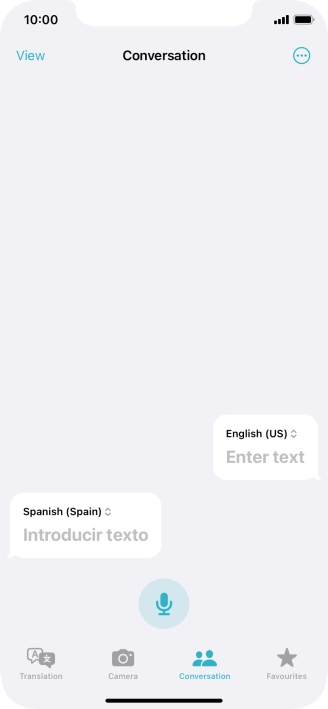 Press the microphone icon and say the required word or sentence.