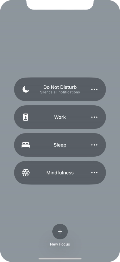 Press the required focus mode to activate or deactivate it immediately. Press the required focus mode to activate or deactivate it immediately.