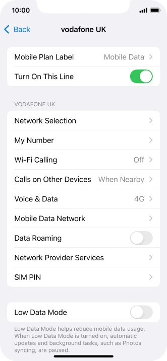 Press the indicator next to 