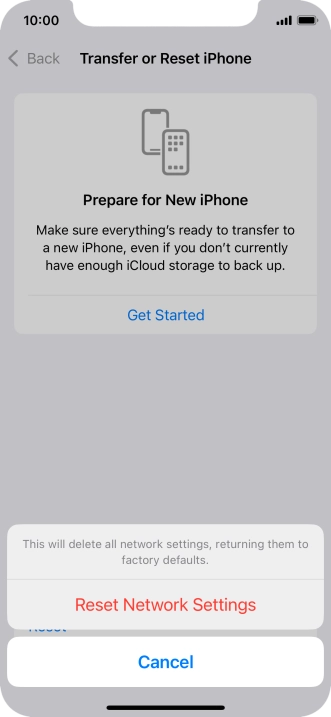 Press Reset Network Settings.