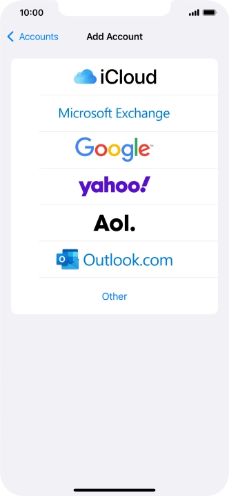 Press Microsoft Exchange.