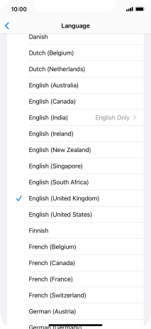 Press the required language. Press the required language.