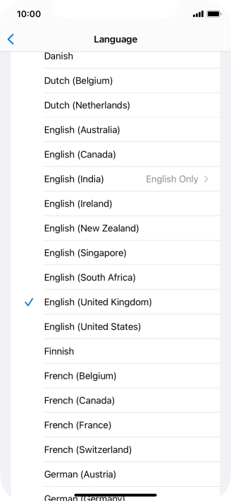 Press the required language. Press the required language.