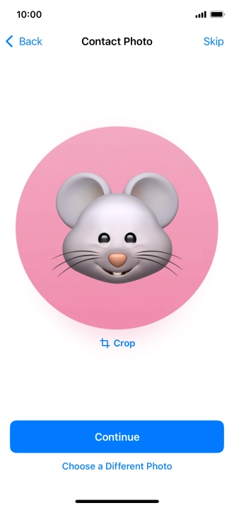 Follow the instructions on the screen to customise the selected picture and press Continue.