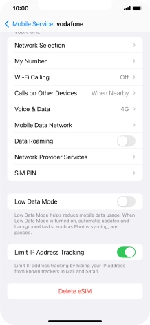 Press Delete eSIM and follow the instructions on the screen to delete your eSIM.