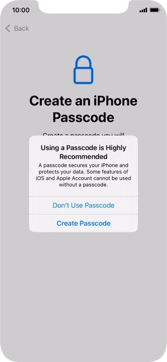 If you turn off the function, press Don't Use Passcode. If you turn off the function, press Don't Use Passcode.