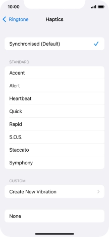 Press the required setting to turn on the function.