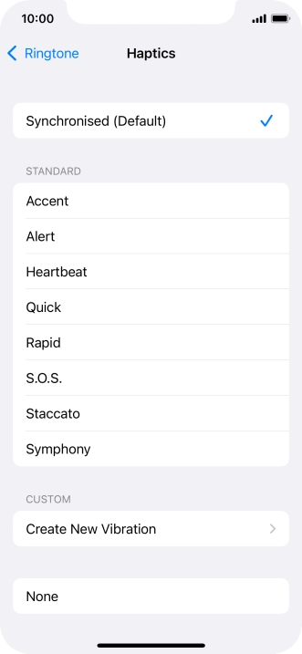 Press the required setting to turn on the function.