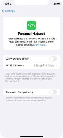 Press Wi-Fi Password and key in the required password.