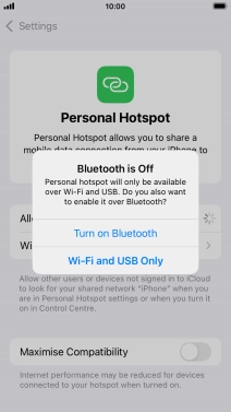 If Wi-Fi is turned on, press Wi-Fi and USB Only.