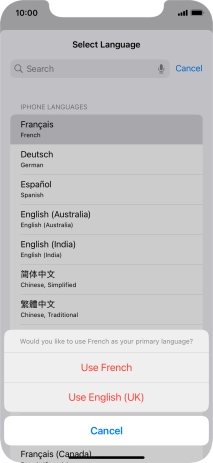 To select the new language as the default phone language, press Use ‹language› .