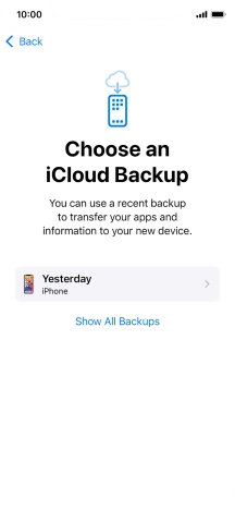 Press the required backup and your phone restores the content of the selected backup. Subsequently, follow the instructions on the screen to set up your phone and prepare it for use.