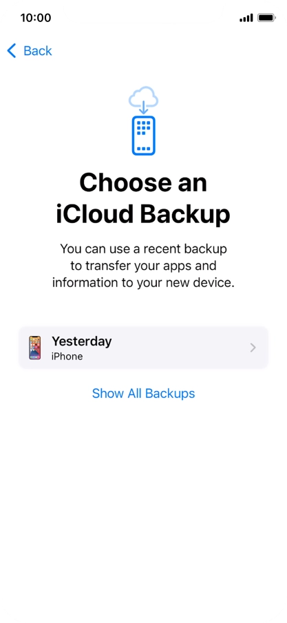 Press the required backup and your phone restores the content of the selected backup. Subsequently, follow the instructions on the screen to set up your phone and prepare it for use.