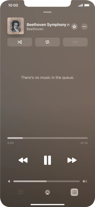 Press the shuffle icon to turn the function on or off.