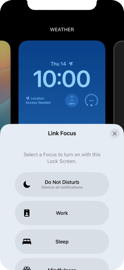 Press the required focus mode. Press the required focus mode.
