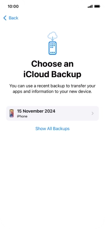 Press the required backup and your phone restores the content of the selected backup. Subsequently, follow the instructions on the screen to set up your phone and prepare it for use.