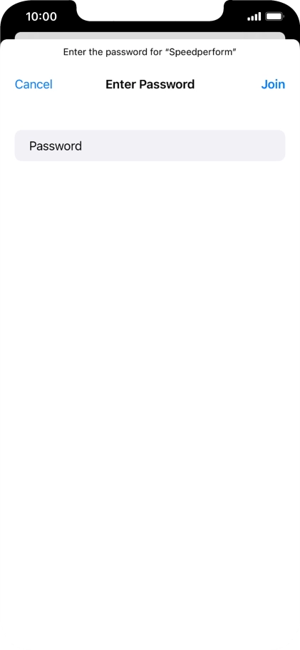 Key in the password for the Wi-Fi network and press Join.