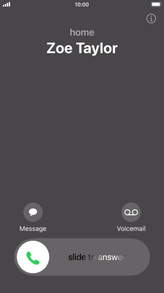 Press and drag the accept call icon right. Press and drag the accept call icon right.