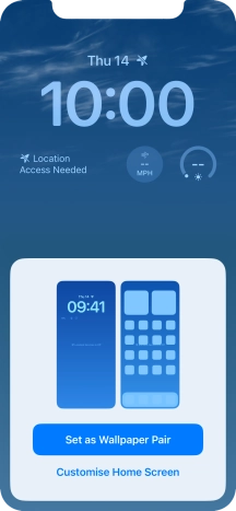 To use the same colour theme on the home screen, press Set as Wallpaper Pair. To use the same colour theme on the home screen, press Set as Wallpaper Pair.