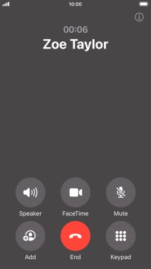 Press the end call icon to end the call and return to the home screen. Press the end call icon to end the call and return to the home screen.
